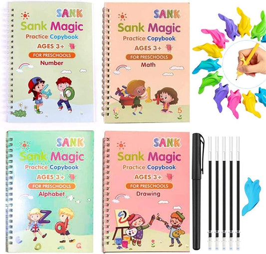 Magic Practice Copybook Set of 4 (For Age 3+) – Educational Tracing Books for Kids