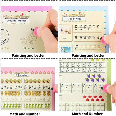 Magic Practice Copybook Set of 4 (For Age 3+) – Educational Tracing Books for Kids