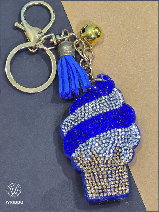 Blue Ice Cream Charm Key Chain