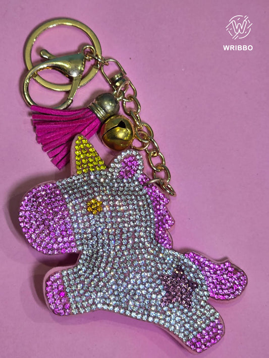 Pink Unicorn Keychain - Colorful and Whimsical Fashion Accessory