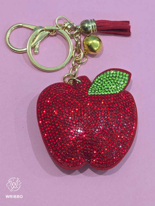 Red Apple Charm Keychain