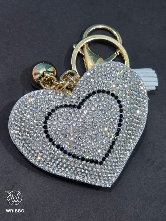 Heart Shaped Silver Keychain - Romantic and Elegant