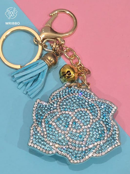 Lovely Blue Rose Keychain