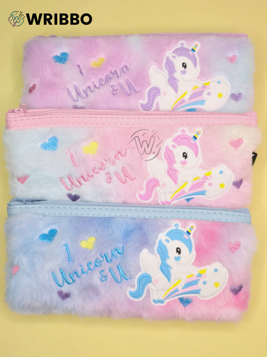 Soft Unicorn Fur Pouch– Cute & Fluffy Organizer