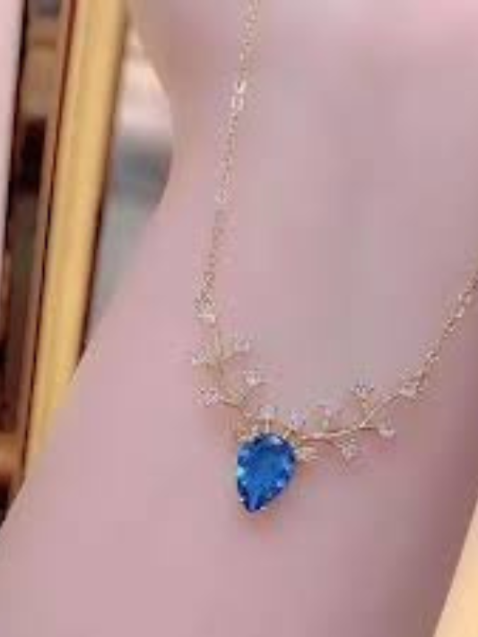 Blue Deer Necklace with Blue Diamond Eyes – Elegant & Timeless!